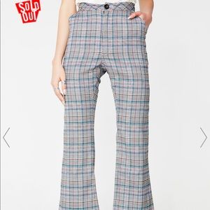 Lazy Oaf pink and blue plaid pants